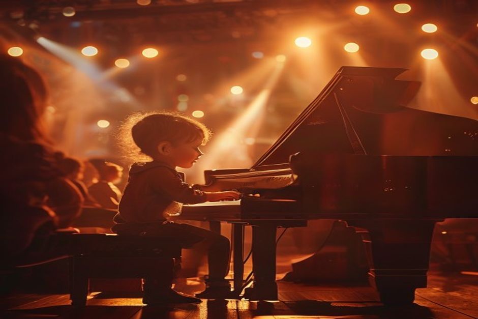 Trẻ tự tin biểu diễn sau khóa học piano cho trẻ em