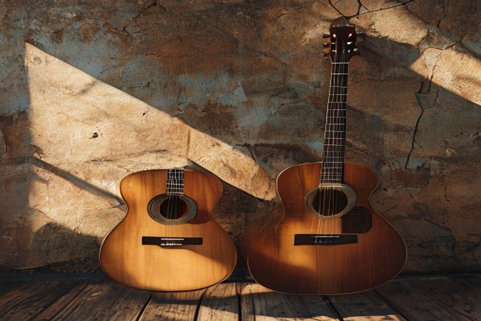 Học đàn guitar acoustic với dây kim loại vang sáng